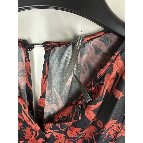 by Anthropologie The Somerset Romper Red Black Floral 1-Piece Anthro Size Small - Picture 4 of 12